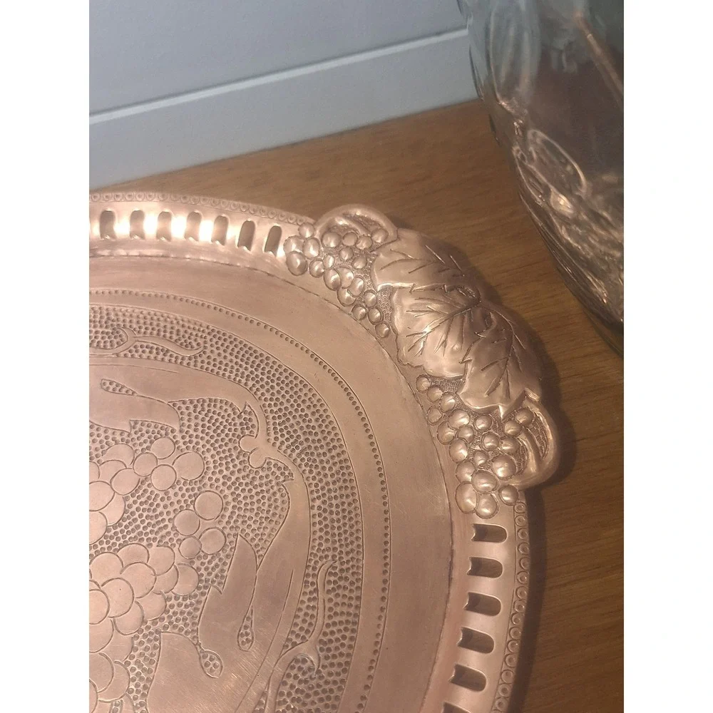 Vintage copper handmade tray